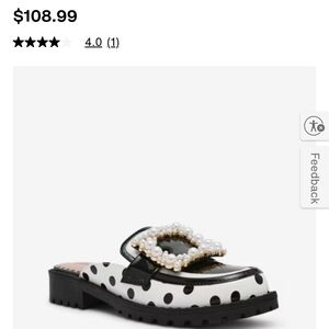 Betsey Johnson Black and White Polka Dot Mules